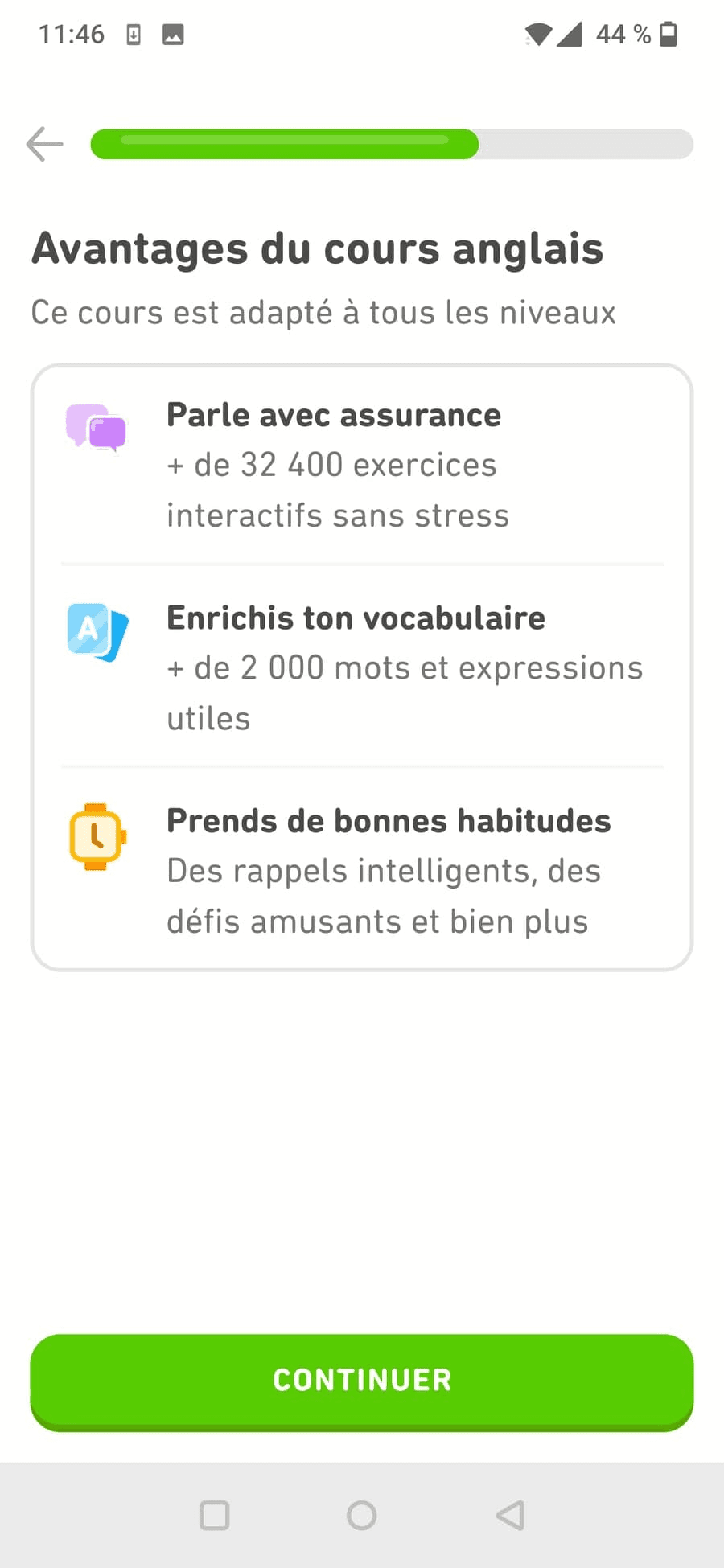 Présentation ludique des avantages de Duolingo