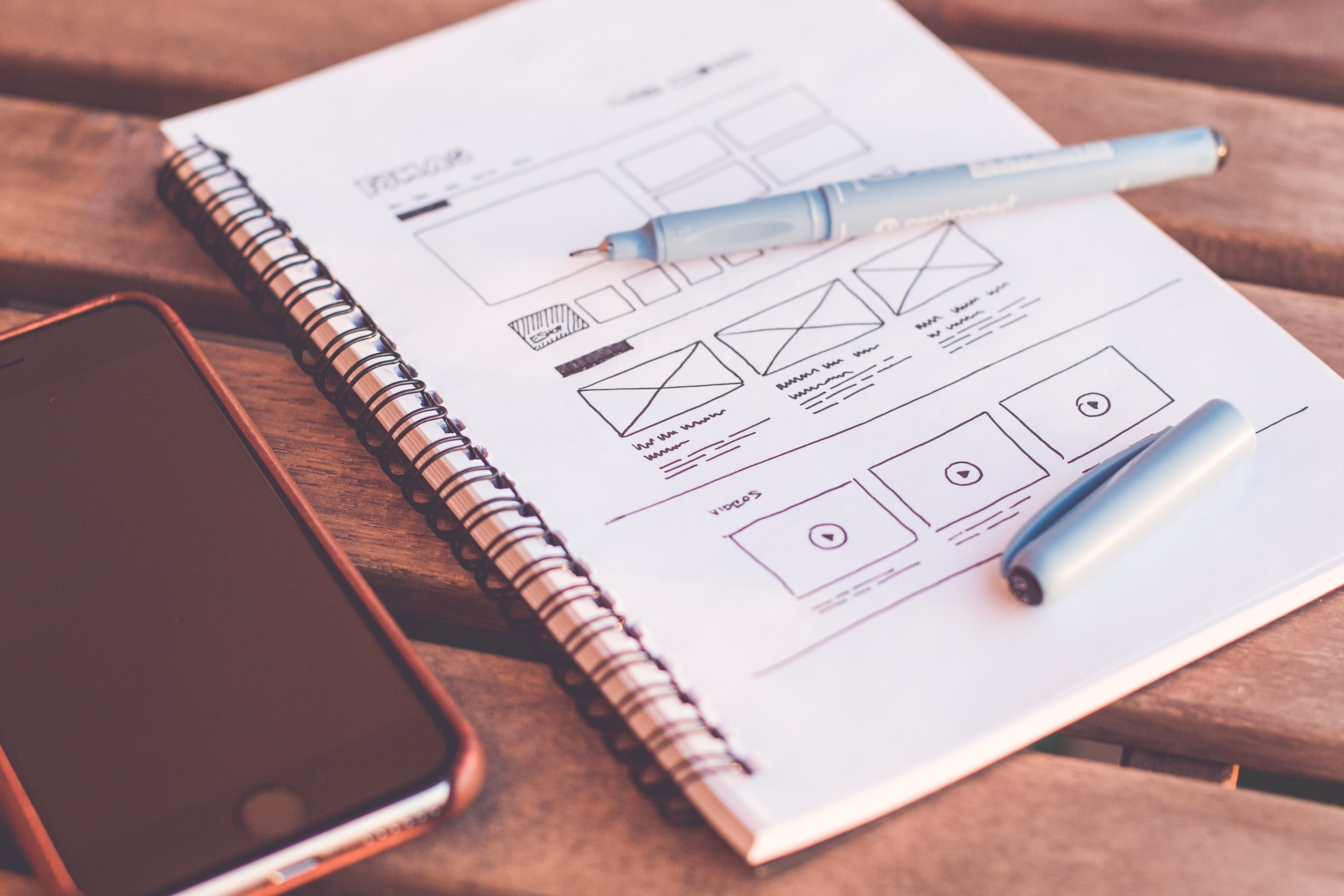 Croquis d’interface dans un carnet
