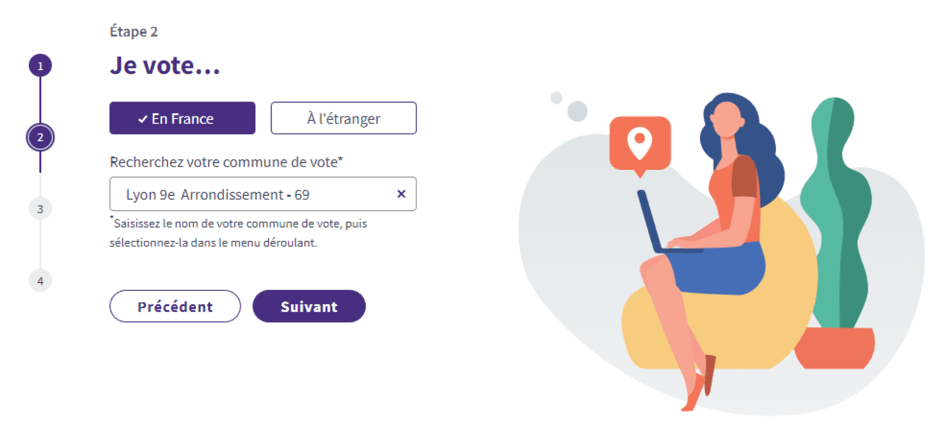 Formulaire de procuration en plusieurs étapes