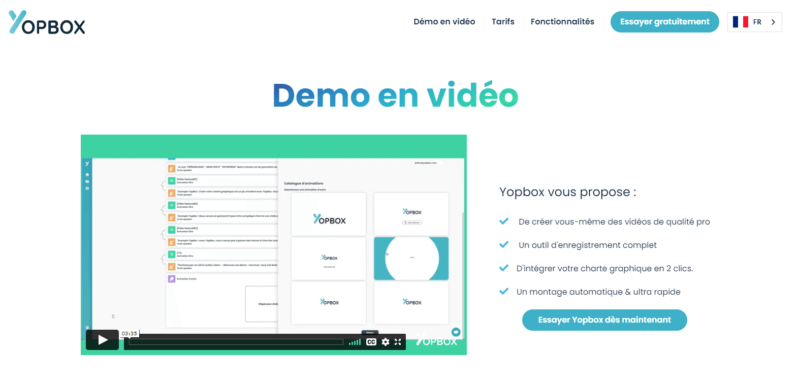 Démonstration en vidéo de Yopbox