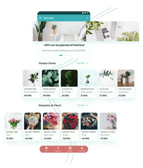 Écran Figma à reproduire au fil des tutoriels
